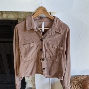 Babaton Tan Corduroy Shirt, M